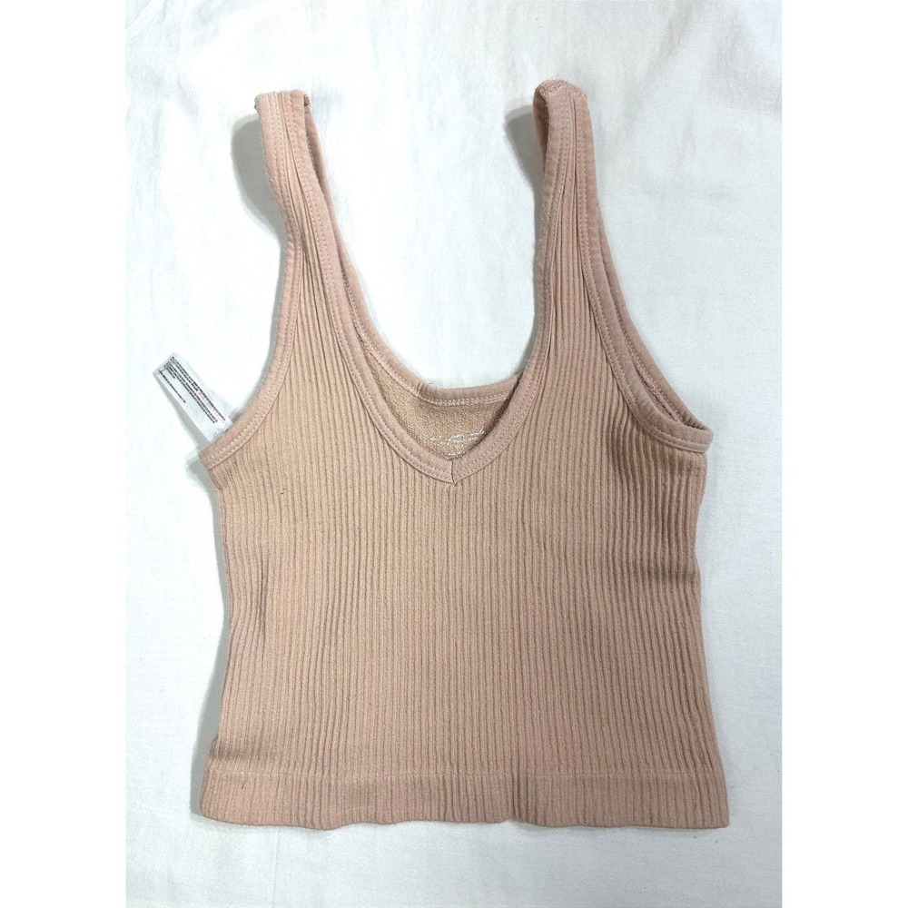 Urban Outfitters Ribbed Crop Tank Top Small Soft Girl Coquette Lounge Earthy